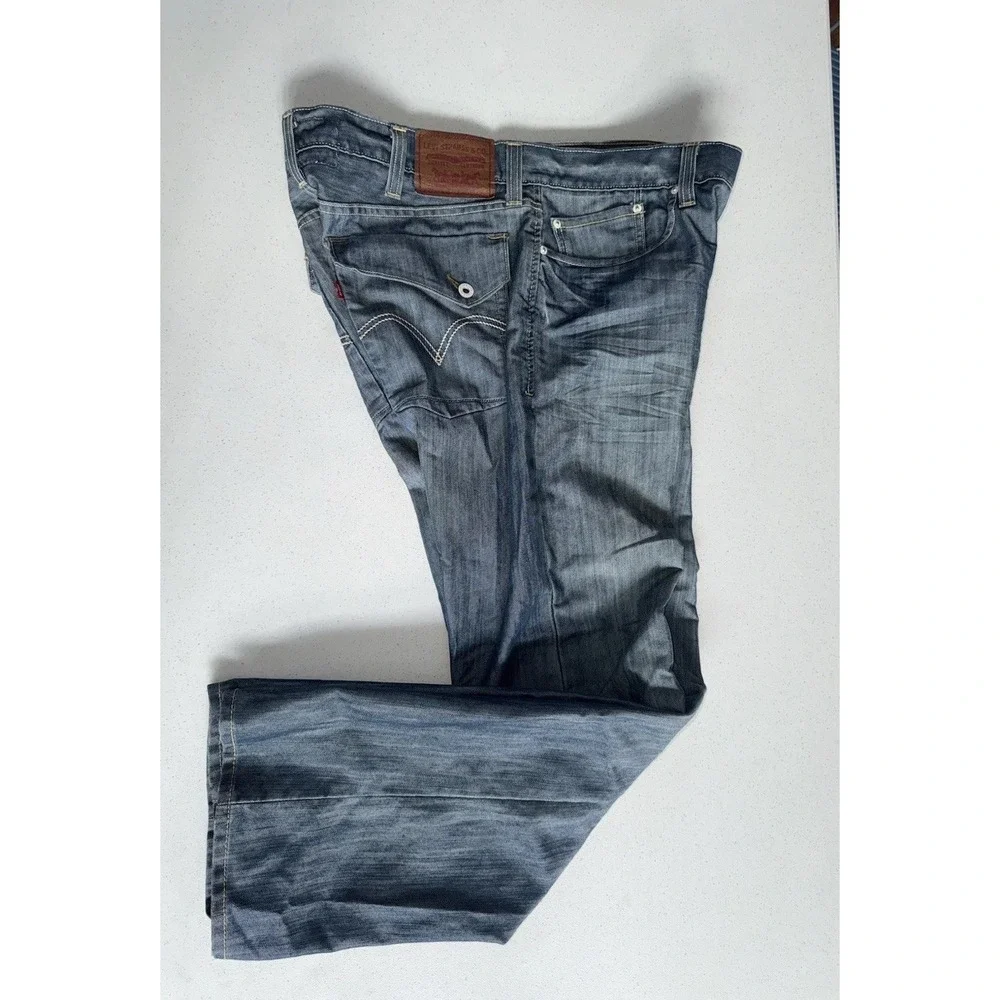 VTG Levis Jeans Mens 38x32 Blue Denim 527 Low Boot Cut Light blue Wash